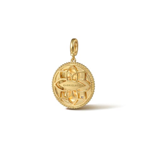 14K Yellow Gold Diamond Bujukan Leo Medallion Pendant - PT7571Y45JJ-Gabriel & Co.-Renee Taylor Gallery