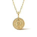 14K Yellow Gold Diamond Bujukan Leo Medallion Pendant - PT7571Y45JJ-Gabriel & Co.-Renee Taylor Gallery