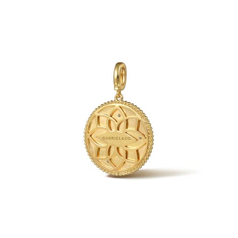 14K Yellow Gold Diamond Bujukan Libra Medallion Pendant - PT7573Y45JJ-Gabriel & Co.-Renee Taylor Gallery