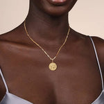 14K Yellow Gold Diamond Bujukan Libra Medallion Pendant - PT7573Y45JJ-Gabriel & Co.-Renee Taylor Gallery