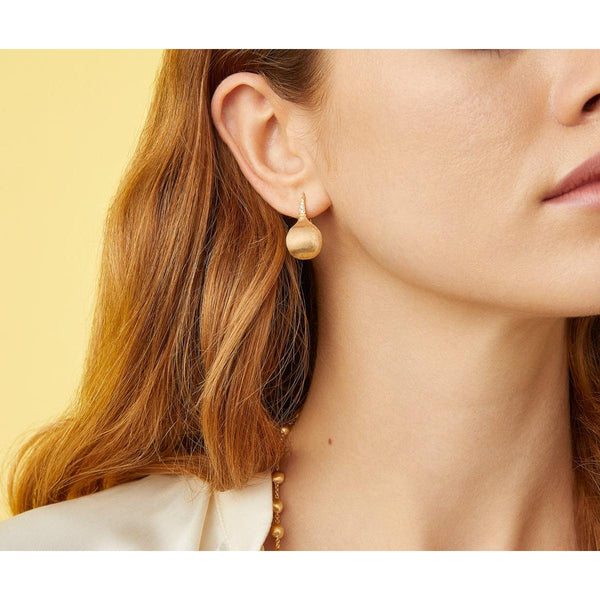 18K Yellow Gold Medium Drop Earrings With Diamonds - OB1632-A B Y 02 ...