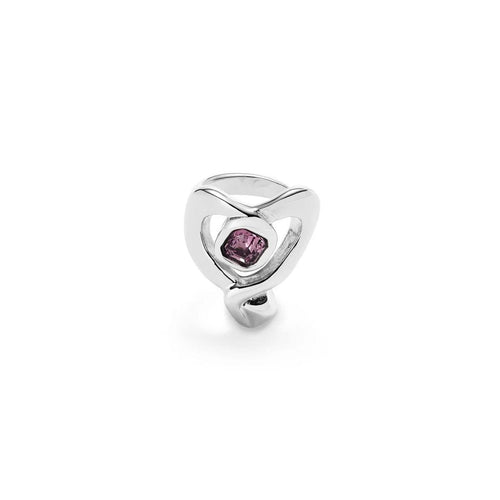 Sterling Silver Plated Ring with Large Heart and Central Pink Crystal - ANI0842RSAMTL-UNO de 50-Renee Taylor Gallery