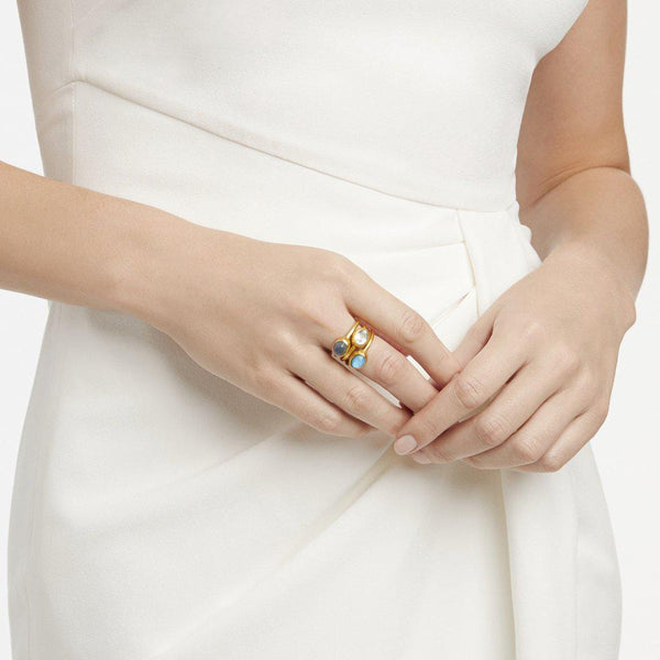 Jewel Stack Ring - Iridescent Charcoal Blue - Julie Vos