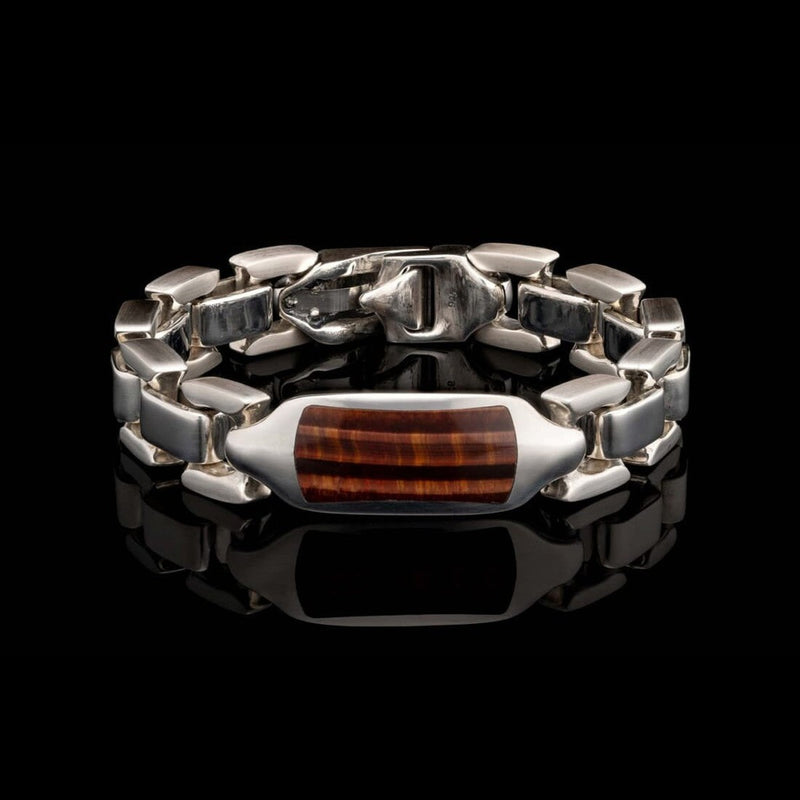 Men's Red Tiger Eye Identity Bracelet - BR24 RTE-William Henry-Renee Taylor Gallery