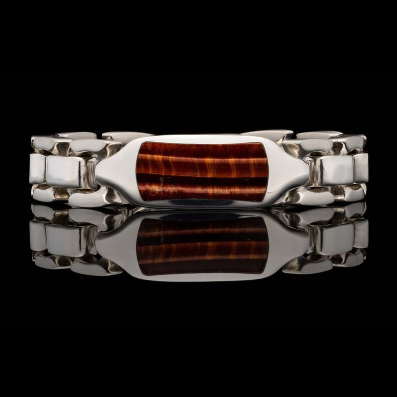Men's Red Tiger Eye Identity Bracelet - BR24 RTE-William Henry-Renee Taylor Gallery