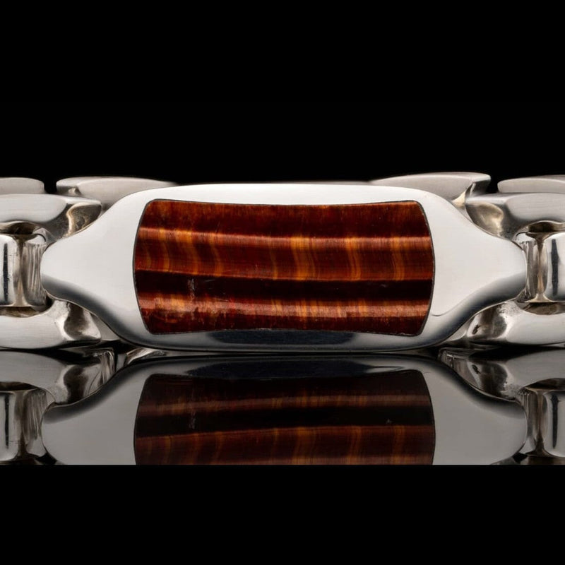 Men's Red Tiger Eye Identity Bracelet - BR24 RTE-William Henry-Renee Taylor Gallery