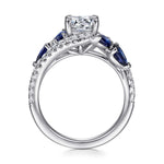 14K White Gold Bypass Round Sapphire and Diamond Engagement Ring Mount - ER15328R4W44SA-Gabriel & Co.-Renee Taylor Gallery