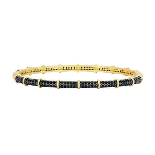 Industrial Finish Cobblestone Thin Hinge Bracelet - IFYKBKB76-H-Freida Rothman-Renee Taylor Gallery