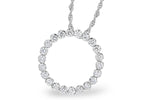 14K White Gold Diamond Circle Pendant Necklace - N8280-Allison Kaufman Company-Renee Taylor Gallery