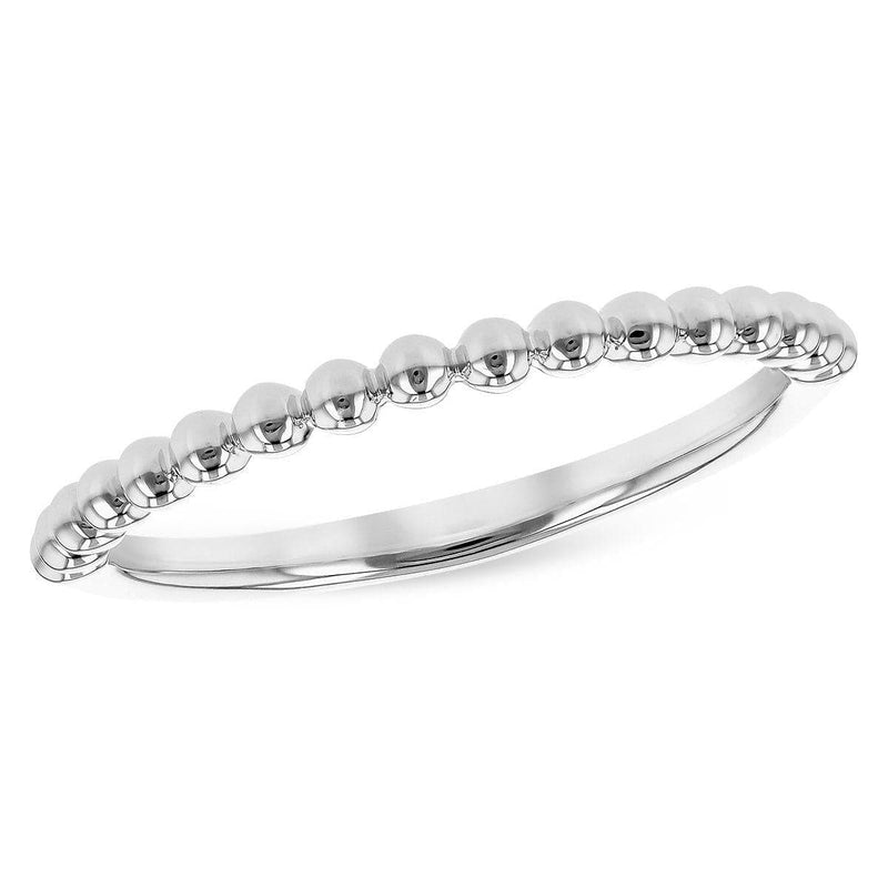 14K White Gold Beaded Stackable Ring - W2397-Allison Kaufman Company-Renee Taylor Gallery