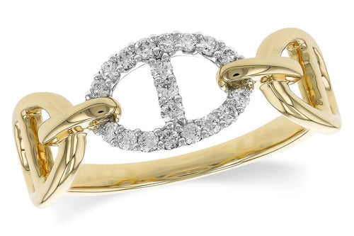 14K Yellow Gold Diamond Link Ring - D5985-Allison Kaufman Company-Renee Taylor Gallery