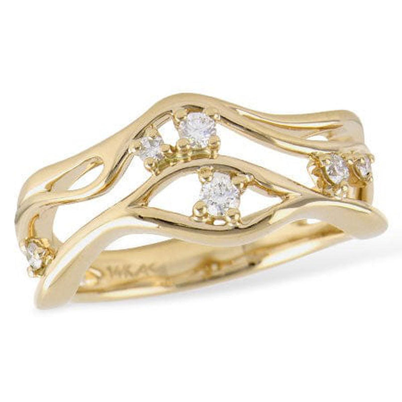 14K Yellow Gold Diamond Vine Ring - W2185-Allison Kaufman Company-Renee Taylor Gallery