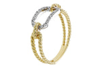 14K Yellow Gold Diamond Link Statement Ring - D6001-Allison Kaufman Company-Renee Taylor Gallery
