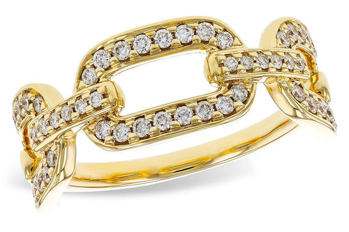 14K Yellow Gold Diamond Link Statement Ring - D6021-Allison Kaufman Company-Renee Taylor Gallery