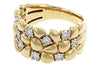 14K Yellow Gold Sculpted Petal Diamond Wedding Band - W2608-Allison Kaufman Company-Renee Taylor Gallery