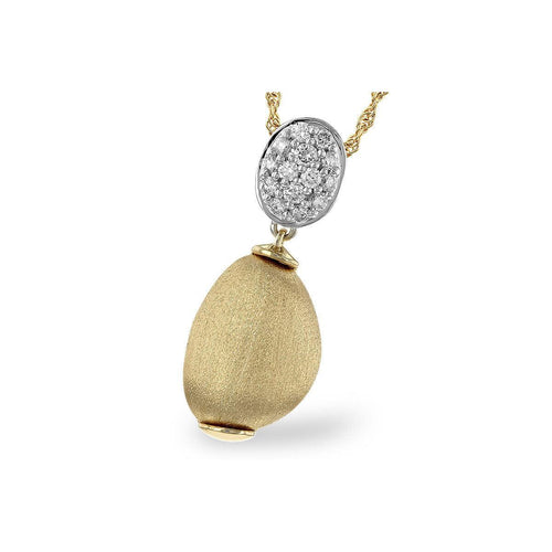 Two-Tone Satin Drop & Pavé Diamond Pendant Necklace - N8549-Allison Kaufman Company-Renee Taylor Gallery