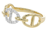 14K Yellow Gold Diamond Link Ring - D5985-Allison Kaufman Company-Renee Taylor Gallery