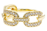 14K Yellow Gold Diamond Link Statement Ring - D6021-Allison Kaufman Company-Renee Taylor Gallery