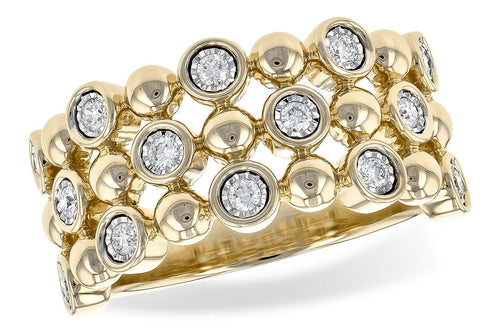 14K Yellow Gold Diamond Bezel Bubble Band - W2314-Allison Kaufman Company-Renee Taylor Gallery