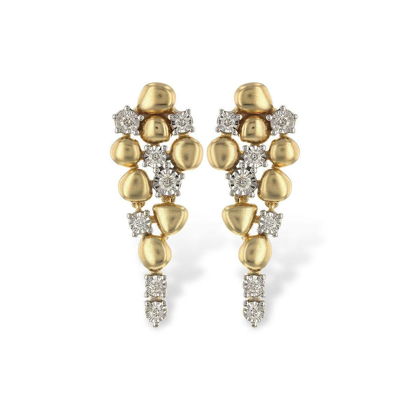 14K Yellow Gold Diamond Pebble Drop Earrings - E2228-Allison Kaufman Company-Renee Taylor Gallery
