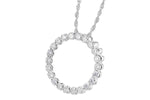 14K White Gold Diamond Circle Pendant Necklace - N8280-Allison Kaufman Company-Renee Taylor Gallery