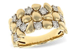 14K Yellow Gold Sculpted Petal Diamond Wedding Band - W2608-Allison Kaufman Company-Renee Taylor Gallery