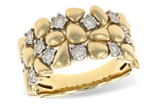 14K Yellow Gold Sculpted Petal Diamond Wedding Band - W2608-Allison Kaufman Company-Renee Taylor Gallery