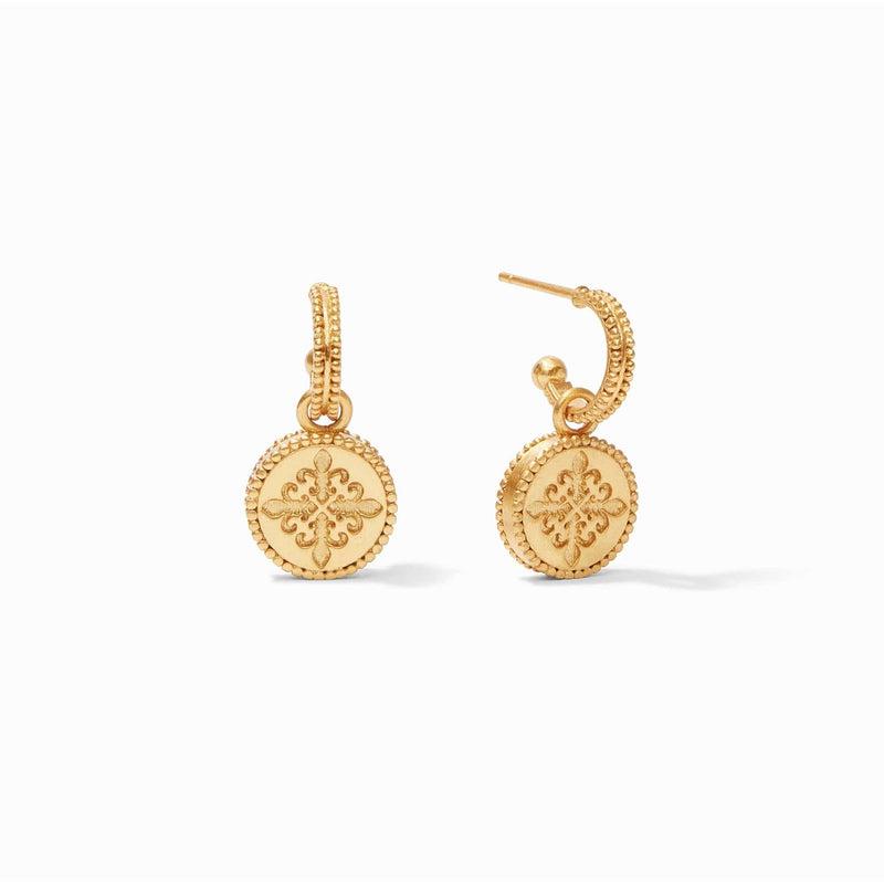Fleur-de-Lis Hoop & Charm Reversible Earrings - Iridescent Raspberry-Julie Vos-Renee Taylor Gallery