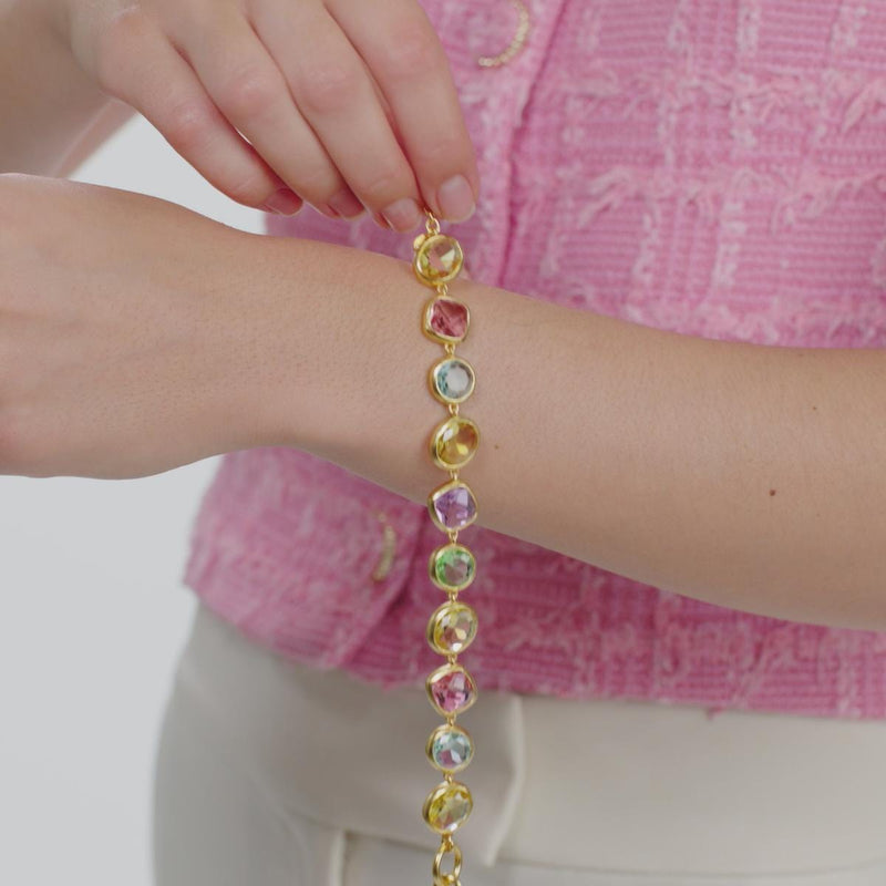 Kaleidoscope Multi Stone Tennis Bracelet - BL242GML00-Julie Vos-Renee Taylor Gallery