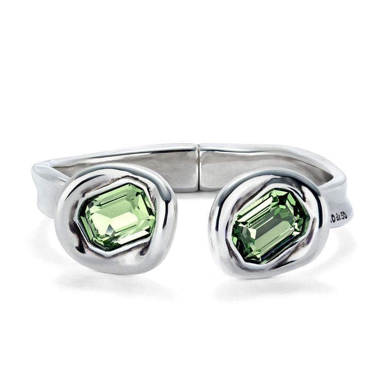 Ser Valiente Green Sterling Silver Plated Bracelet - PUL2453GRSMTL-UNO de 50-Renee Taylor Gallery