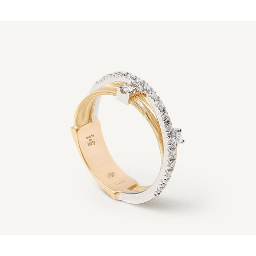18K Goa 3 Row Diamond Ring - AG269 B2 YW-Marco Bicego-Renee Taylor Gallery