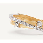 18K Goa 3 Row Diamond Ring - AG269 B2 YW-Marco Bicego-Renee Taylor Gallery