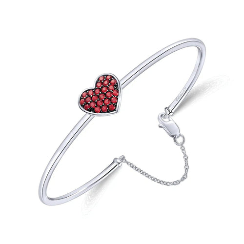 925 Sterling Silver Ruby Bangle - BG3431SVJRA-Gabriel & Co.-Renee Taylor Gallery