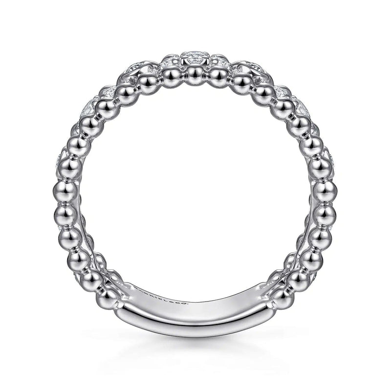 925 Sterling Silver White Sapphire Bujukan Easy Stackable Ladies Ring - LR51779SVJWS-Gabriel & Co.-Renee Taylor Gallery