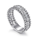 925 Sterling Silver White Sapphire Bujukan Easy Stackable Ladies Ring - LR51779SVJWS-Gabriel & Co.-Renee Taylor Gallery