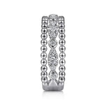 925 Sterling Silver White Sapphire Bujukan Easy Stackable Ladies Ring - LR51779SVJWS-Gabriel & Co.-Renee Taylor Gallery