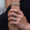 925 Sterling Silver White Sapphire Bujukan Easy Stackable Ladies Ring - LR51779SVJWS-Gabriel & Co.-Renee Taylor Gallery