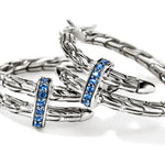 Spear Hoop, Sterling Silver, Blue Sapphire Earrings - EBS986744BSP-John Hardy-Renee Taylor Gallery