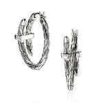 Spear Hoop, Sterling Silver, Blue Sapphire Earrings - EBS986744BSP-John Hardy-Renee Taylor Gallery