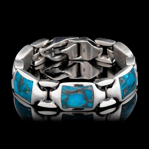 Men's Turquoise Retro Bracelet - BR13 TQ-William Henry-Renee Taylor Gallery
