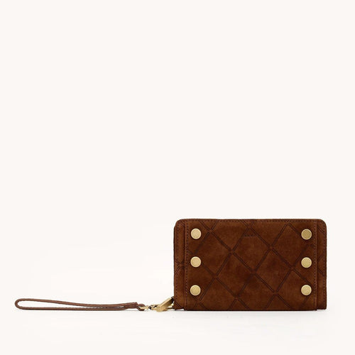 BRYANT WALLET - Chocolate Diamond Suede/Antique Gold-Hammitt-Renee Taylor Gallery