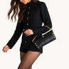 INVITATION CLUTCH - Black/Brushed Gold