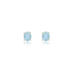 "AZURE" 18K Gold Aquamarine Stud Earrings – OA6-597-Nanis-Renee Taylor Gallery