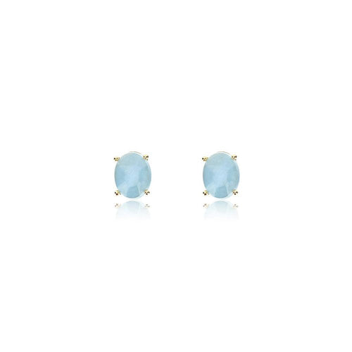 "AZURE" 18K Gold Aquamarine Stud Earrings – OA6-597-Nanis-Renee Taylor Gallery