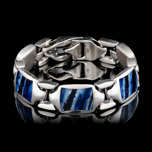 Men's Blue Mammoth Retro Bracelet - BR13 MT BL-William Henry-Renee Taylor Gallery