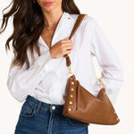 KYLE MED - Mahogany Pebble/Brushed Gold Red Zip-Hammitt-Renee Taylor Gallery