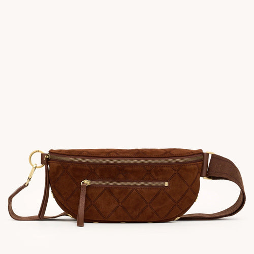 CHARLES CROSSBODY MED - Chocolate Diamond Suede/Antique Gold-Hammitt-Renee Taylor Gallery