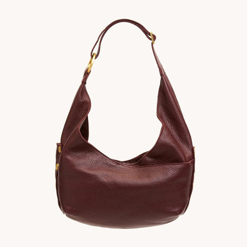 TOM ZIP MED - Cherrywood Pebble/Brushed Gold - Hammitt