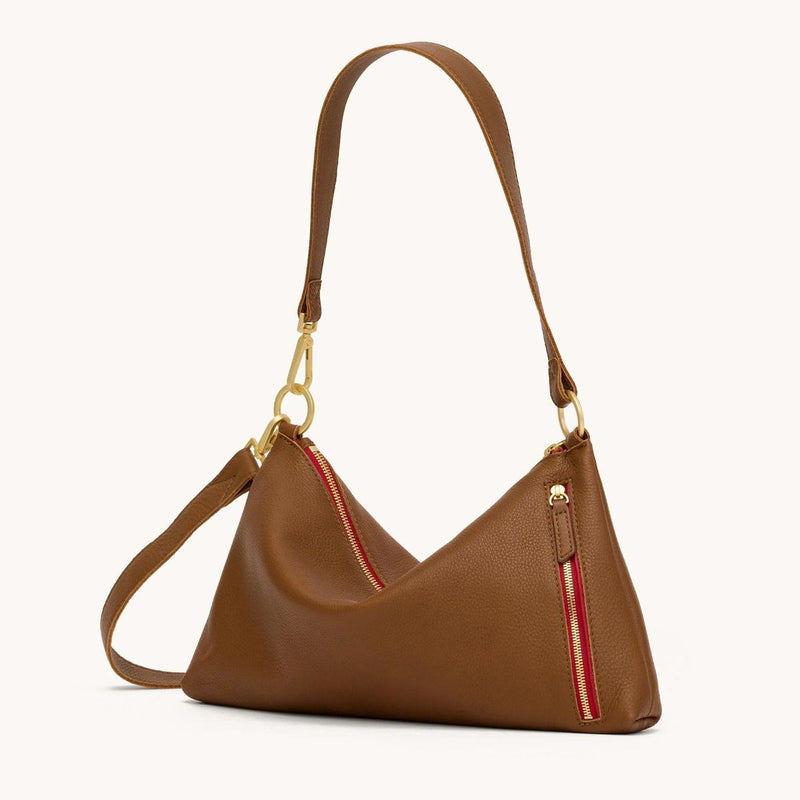 KYLE MED - Mahogany Pebble/Brushed Gold Red Zip-Hammitt-Renee Taylor Gallery