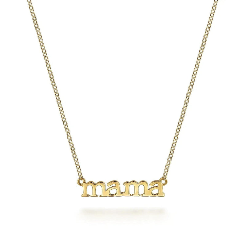 14K Yellow Gold MAMA Script Necklace - NK7109Y4JJJ-Gabriel & Co.-Renee Taylor Gallery